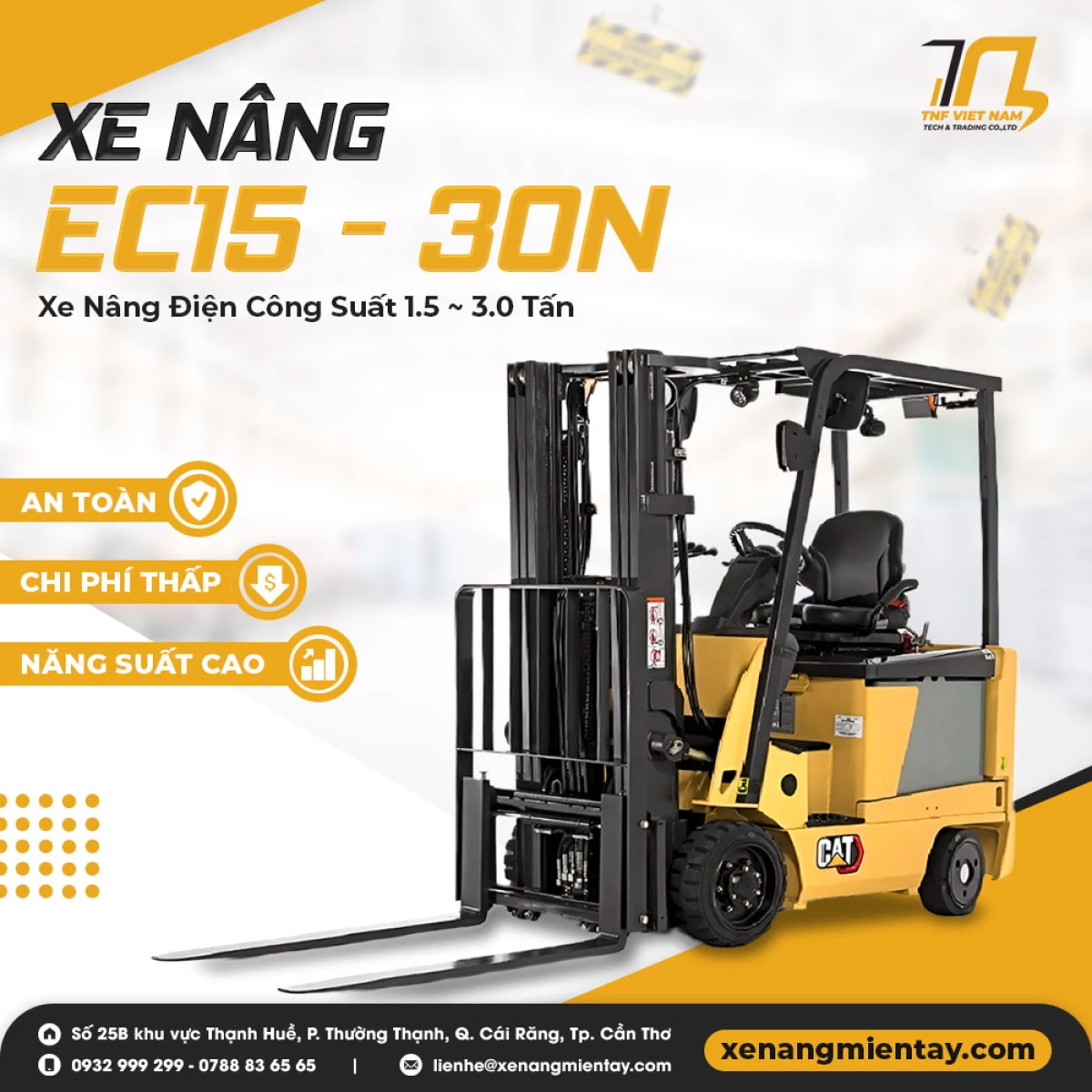 Xe nâng Caterpillar đa dạng tải trọng