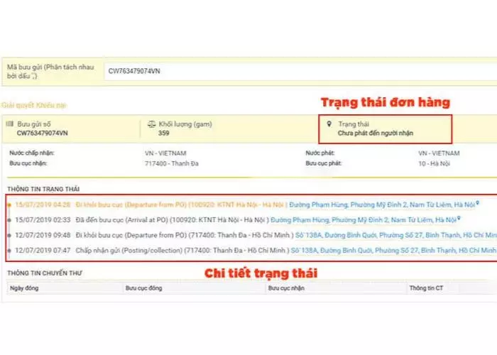 Hướng dẫn tra cứu mã vận đơn trên website VNPost