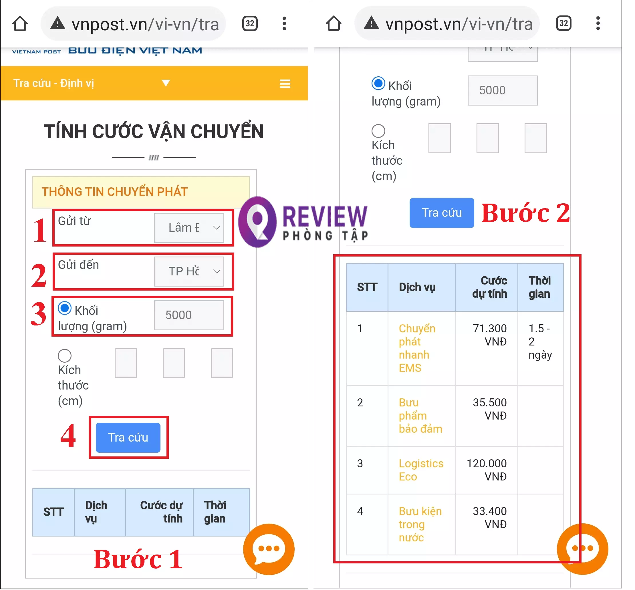 bảng giá ship cod bưu điện - tra cứu cước