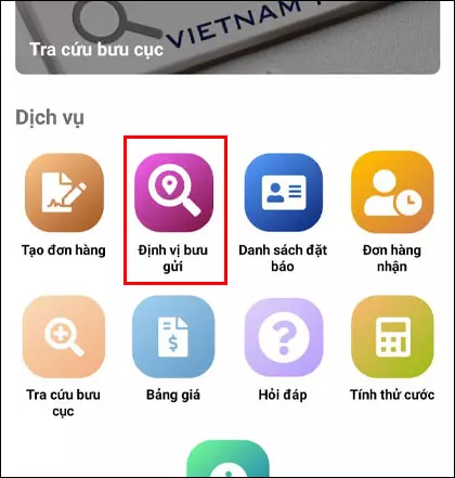 Tra cứu mã vận đơn trên ứng dụng My Vietnam Post