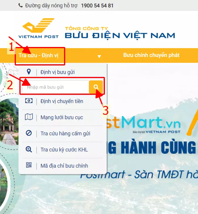 Tra cứu vận đơn Vnpost trên phiếu gửi hàng